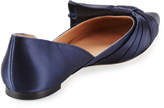 Thumbnail for your product : Sigerson Morrison Simona Pleated Satin d'Orsay Flat