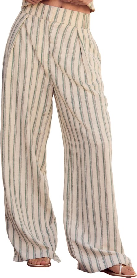 Striped Linen Trousers ShopStyle