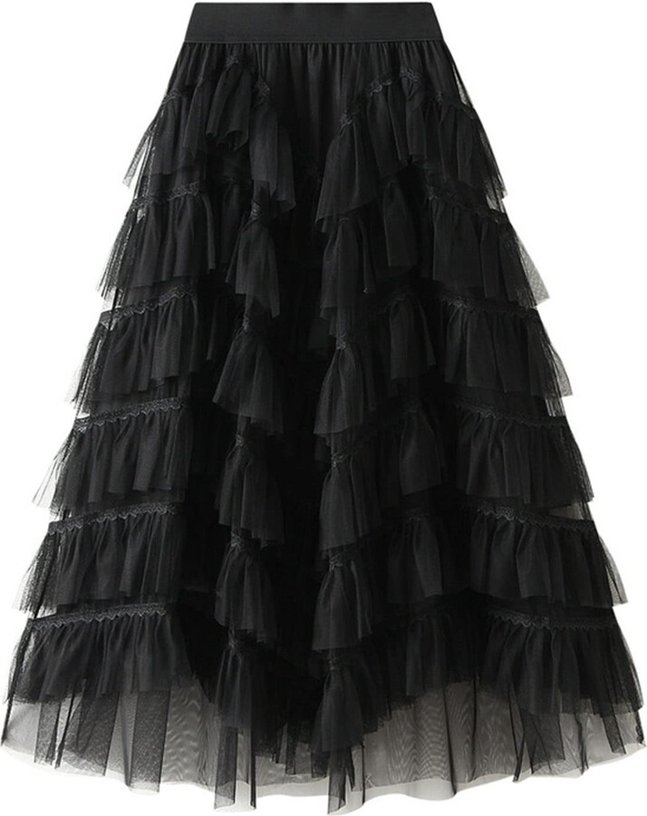 A-line Skirt With Mesh ShopStyle UK