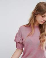 Thumbnail for your product : Monki Knitted Ruffle Short Sleeve Jumper