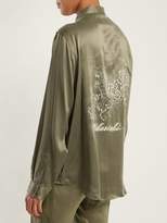 Thumbnail for your product : MHI Tiger Embroidery Silk Shirt - Womens - Green
