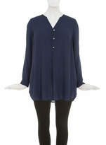 Thumbnail for your product : Evans Navy Crepe Blouse