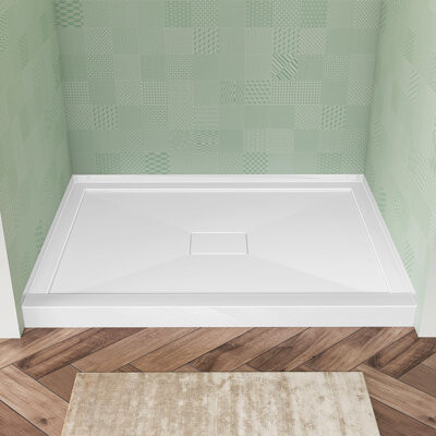 GETPRO Alcove Acrylic Shower Base 48'' W X 36'' D Rectangular Single ...