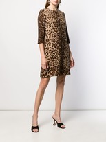 Thumbnail for your product : Dolce & Gabbana Leopard Print Mini Shift Dress