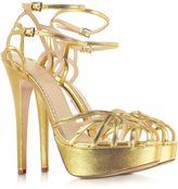Thumbnail for your product : Charlotte Olympia Ursula Gold Metallic Platform Sandal
