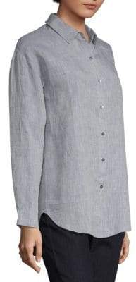 Eileen Fisher Organic Linen Button-Down Shirt