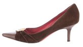 Thumbnail for your product : Judith Leiber Suede Embellished Pumps