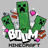 Thumbnail for your product : Minecraft Junior Women Creeper Boom Logo T-Shirt - Athletic Heather - 2X Large