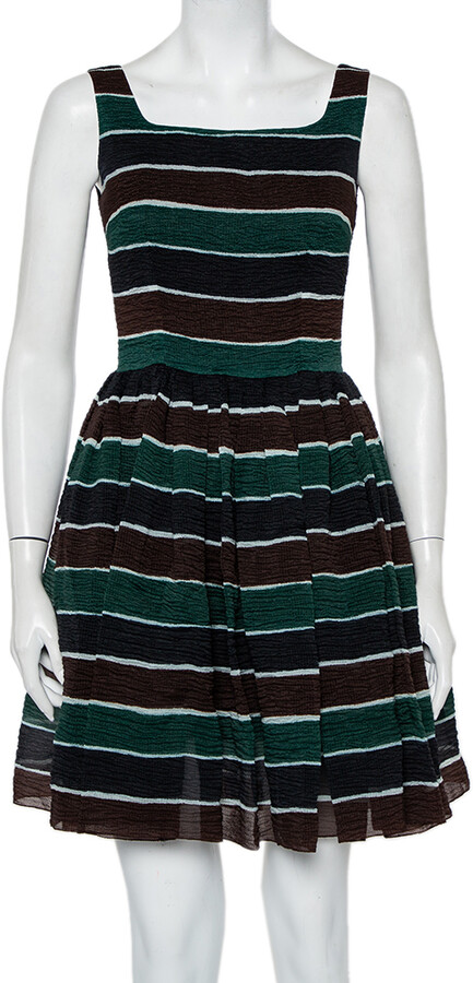 Dolce & Gabbana D&G Women's Stretch Striped Halter Dress Sz XS S 