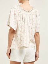 Thumbnail for your product : Ace&Jig Marisol Ruched-neck Cotton Top - Ivory