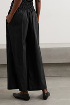 Thumbnail for your product : Rosetta Getty Gathered Cotton-poplin Wide-leg Pants - Black