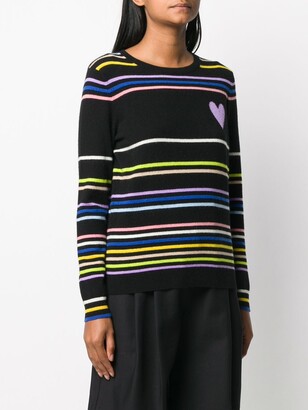 Chinti and Parker Heart Striped Cashmere Jumper
