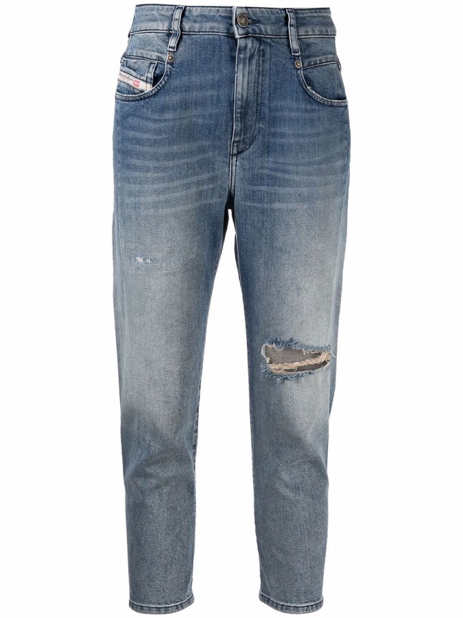 Diesel Fayza distressed cropped jeans - ShopStyle
