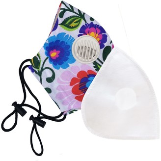 Angelika Jozefczyk 2 Pack Reusable Cotton Face Mask White Flowers