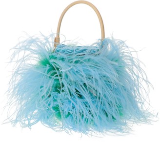 Gatti Blue and Green Feathers Tweety Bag
