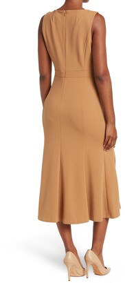 Calvin Klein V-Neck Side Button Midi Dress - ShopStyle