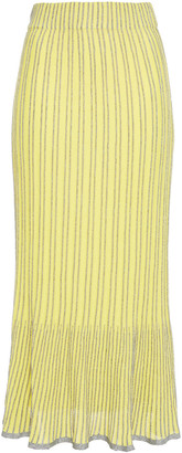 M Missoni Metallic Striped Crochet-knit Cotton-blend Midi Skirt