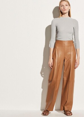 Vince Leather Straight Leg Pant - ShopStyle Trousers