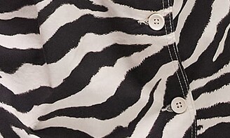Topshop Oversize Zebra Cotton Button-Up Shirt