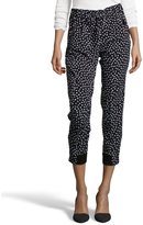 Thumbnail for your product : Stories...by Kelly Osbourne black and white stretch 'Kelly Dot' polka dot cropped jogging pants
