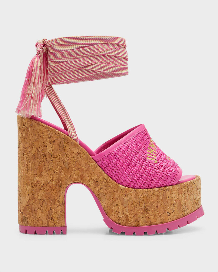 Joie Camden Raffia Wedge Platform Sandals
