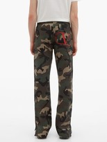 Thumbnail for your product : Valentino V-logo Camouflage-print Track Pants - Khaki