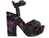 Thumbnail for your product : Le Silla Black Geisha Velvet Flower Sandals