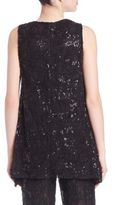 Thumbnail for your product : Carmen Marc Valvo Beaded Lace Trapeze Top