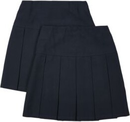 M's 2pk Girls' Crease Resistant School Skirts (2-16 Yrs)