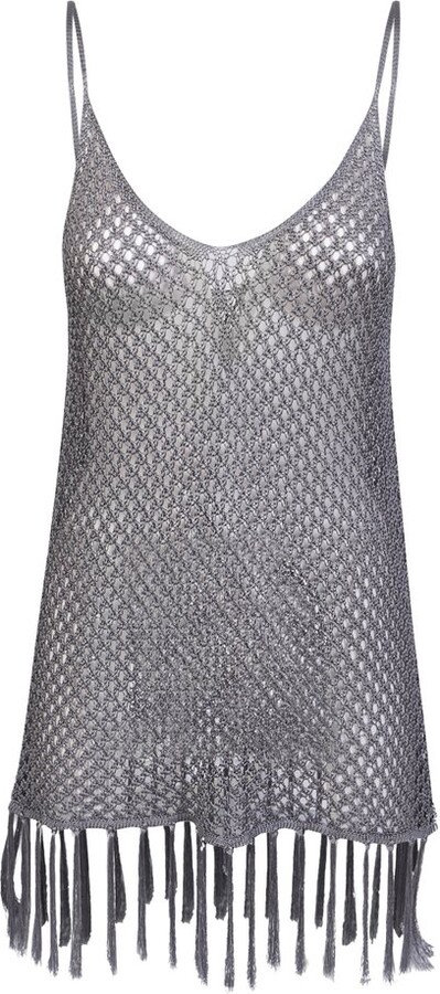 Dodo Bar Or Woven Detailed Fringed Top