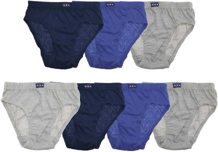 Tom Franks Tom Franks Boys Briefs Underwear (7 Pack) (Blue/Grey/Navy) -  ShopStyle