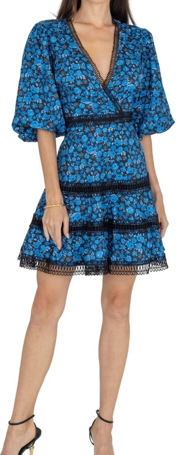 Akalia Antia Floral Dress In Blue