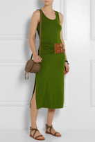 Thumbnail for your product : Michael Kors Leather-trimmed stretch-crepe midi dress