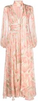 Thumbnail for your product : Luisa Beccaria Long-Sleeve Floral-Print Dress