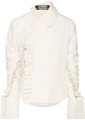 Jacquemus La Chemise Paco Ruffle-trimmed Crepe Top - Off-white