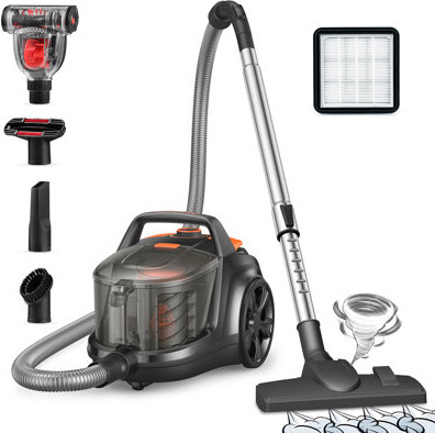 Aspiron Canister Vacuum Cleaner, 24Kpa Bagless Vacuum Cleaners