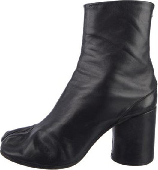 Maison Martin Margiela Vintage Ankle Boots From the 2000's Collection by Martin Margiela Black Leather Square-Toes Hook & Eye Closure at Sides Unfortunately, due to restrictions, this item may not be eligible for shipping in all areas.