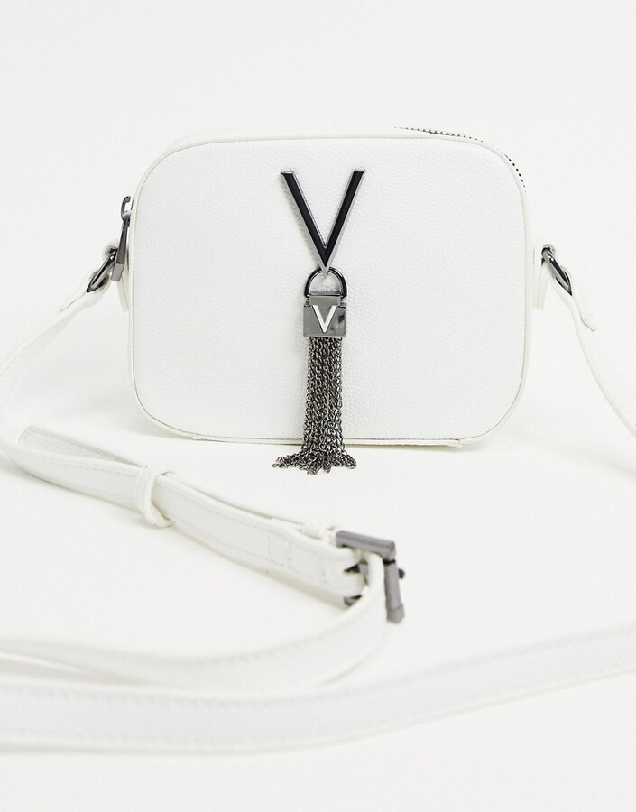 Valentino Bags Divina tassel detail camera cross body bag in white