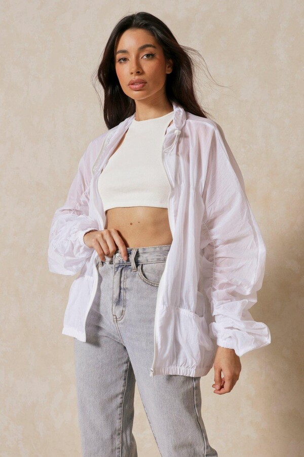 MissPap Oversized Gathered Detail Windbreaker Jacket ShopStyle