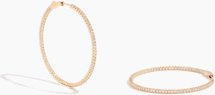 Diamond Hoops in 14k Yellow Gold