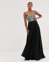 Thumbnail for your product : Jovani a line maxi dress with embellished top