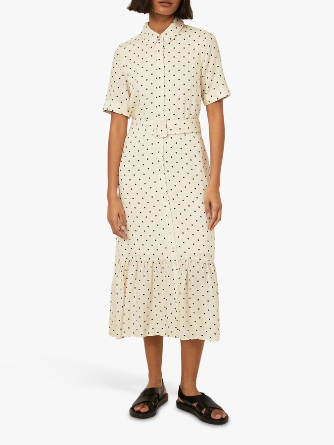 warehouse houndstooth midi shirt dress
