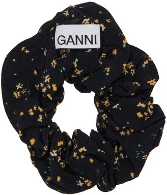 Ganni Printed Crepe Scrunchie