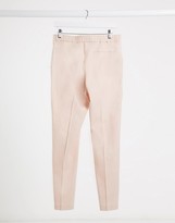 Thumbnail for your product : ASOS DESIGN skinny casual linen mix suit pants in ice grey