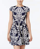 Thumbnail for your product : B. Darlin Juniors' Printed Scuba Fit & Flare Dress