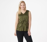 Thumbnail for your product : Du Jour V-Neck Woven Top with Layered Hemline