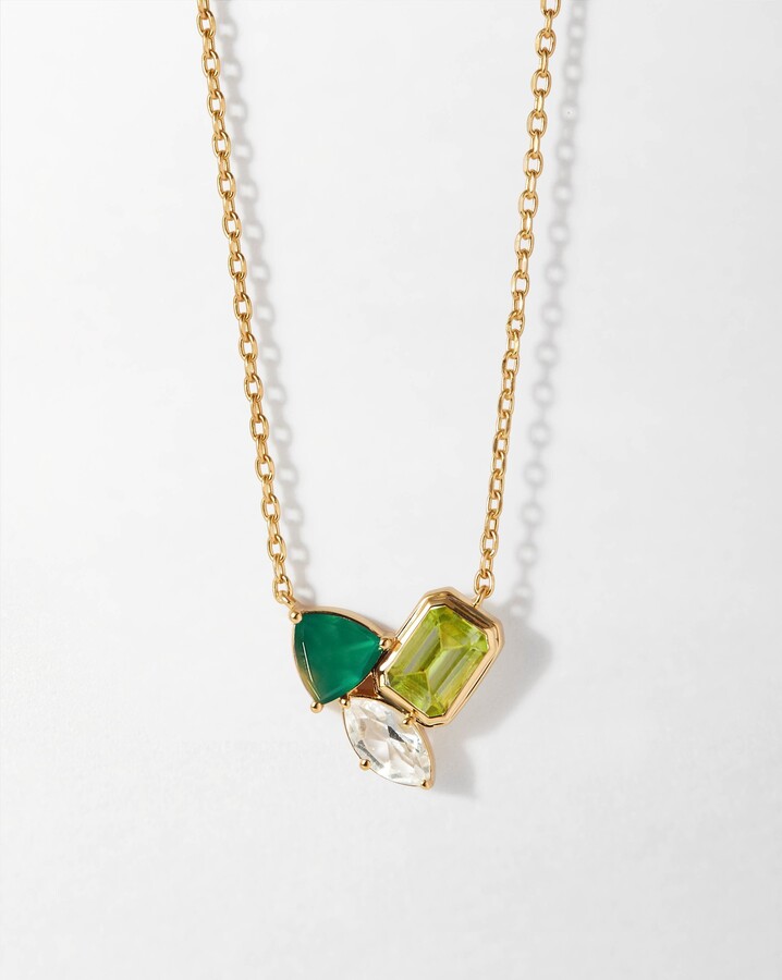 Edge of Ember Trinity Green Gemstone Necklace