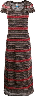 Missoni Short Sleeve Striped Pattern Jersey Dress