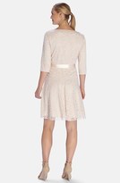 Thumbnail for your product : Tahari Metallic Flocked Mesh A-Line Dress
