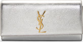 Thumbnail for your product : Saint Laurent Silver Metallic Leather Monogramme Clutch
